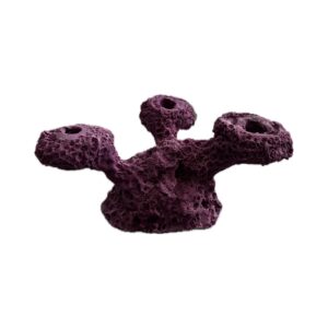 SANDBED 4 Hole Tripod Frag Rack/Rock for Live Coral Plug Ons - Coralline Purple