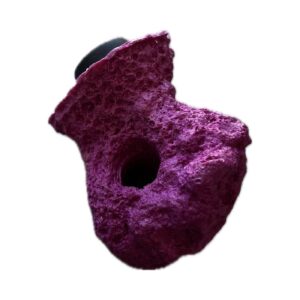 1 Hole Magnetic Frag Rock – Artificial Frag Mount for Aquarium & Reef Tanks - Coralline Purple